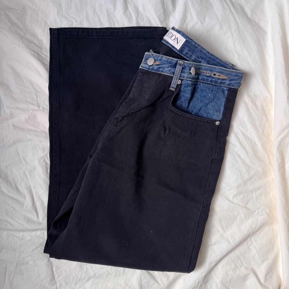 Frankie Shop Hayla Contrast Denim Pants. Size M/L. NWOT - Picture 3 of 4